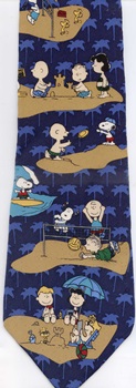 Fun In The Sun beach Peanuts comic strip charlie brown snoopy tie Necktie