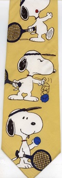 Game, Set, Match!  tennis Peanuts comic strip charlie brown snoopy tie Necktie