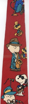 Happiness Is Playing The Blues Peanuts comic strip charlie brown snoopy tie Necktie