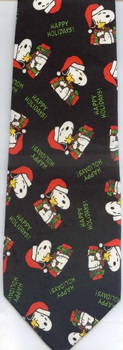 Happy Holidays Peanuts comic strip charlie brown snoopy tie Necktie