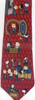 I Love Working Bankers Hours Peanuts comic strip charlie brown snoopy tie Necktie