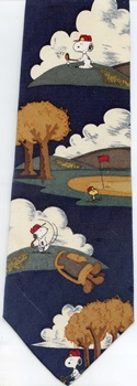 Meet Me At The Masters golf tournament Peanuts comic strip charlie brown snoopy tie Necktie