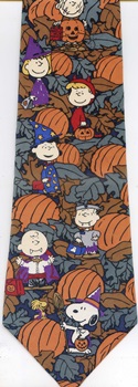 O'Great Pumpkin Peanuts comic strip charlie brown snoopy tie Necktie
