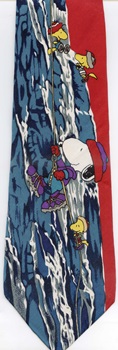 On the Rocks  mountain climbing climber Peanuts comic strip charlie brown snoopy tie Necktie