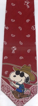 Rodeo Joe Peanuts comic strip charlie brown snoopy tie Necktie