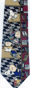 SSSHHHH!!! Library Peanuts comic strip charlie brown snoopy tie Necktie