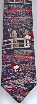 Snoopy In Monet's Garden Peanuts comic strip charlie brown snoopy tie Necktie
