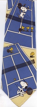 The World Famous Tennis Player Peanuts comic strip charlie brown snoopy tie Necktie