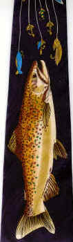 Trout Repeat Tie necktie Wild River rainbow trout Scene Tie Freshwater Fish Species Tie novelty conversation necktie silk