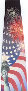 XL extra long Eagle Freedom American Flag Statue of Liberty Tie Necktie tye neckwear
