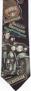 Harley Davidson police motorcycles antique cycle cop tie necktie
