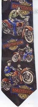Harley Davidson nostalgic motorcycles antique bike tie necktie