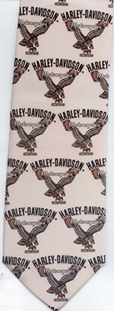 Harley Davidson logo with Eagle landing tie necktie