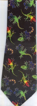 colorful Lizard  species rows addiction necktie Tie