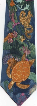 Sea Turtle and Coral Reef Tie