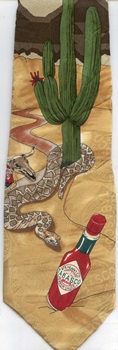 Desert Scene with snake and lizard reptile Tie Necktie