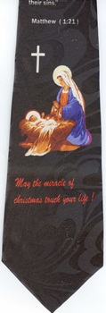 nativity Tie bethlehem stable cresch jesus mary joseph stable manger winter necktie Christmas christ birth birthday holiday tye