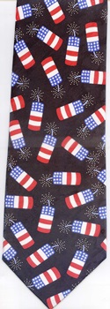 fourth of july independence day flag firecrackers fireworks vacation Necktie Tie