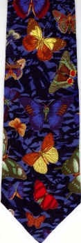 Butterfly blues silk tie necktie