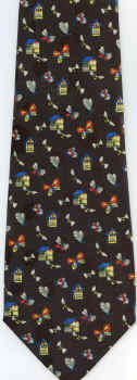 Butterfly houses Dino Romano  polyester tie necktie