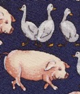 Pig and geese Repeat Tie Necktie