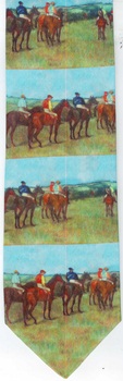 Degas painting race Horse blanket horseshoe stallion equine Fox & Chave necktie Tie