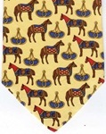 saddle Horse Blankets and Bits herd stallion equine pony Brooks Brothers necktie Tie