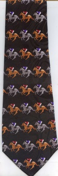And They're Off race Horse blanket horseshoe stallion equine tack pony necktie Tie