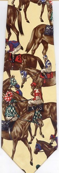 Mounted Jockies  race Horse blanket horseshoe stallion equine Polo Ralph Lauren necktie Tie