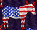 Democratic Donkey and Flag Repeat Political museum artifacts necktie Tie ties neckwear ties tye neckwears