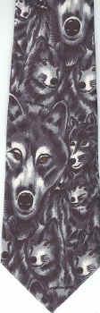 Montage of Wolf Heads Tie