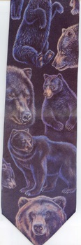 grizzly bear black bears cub north American mammal wildlife scene Repeat Tie necktie
