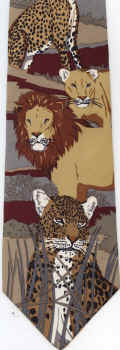 Lion Tiger leopard jaguar wild Cat Tie necktie