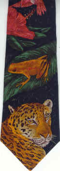 jaguar tropical forest Scene Tie necktie