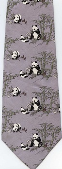 Panda and bamboo Repeat Tie necktie