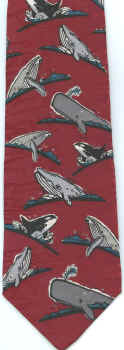 Mixed Whale and Dolphin species of Marine mammal tie NECKTIES