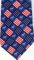 Democratic Donkey and Flag Repeat Political Ralph marlin necktie Tie ties neckwear ties tye neckwears