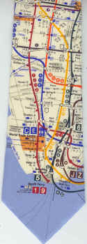 New York Subway American city street map suburbia urban necktie Tie