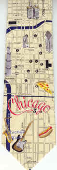 Chicago civitas American city street map suburbia urban necktie Tie