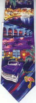 Miami American city street map suburbia urban necktie Tie