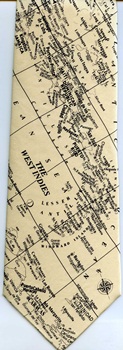West Indies map world Tie ties neckwear map geography contintent ties tye neckwears Antique World Map Tie