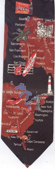Coke coca cola Map of the World Political necktie Tie