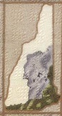New Hampshire state outline Rivety Of Boston Map of the usa Political old man in the mountain face necktie Tie