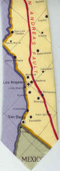 California Map of the World Political necktie Tie