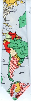 Map of the World Political necktie Tie