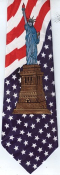 New York skyline Statue Of Liberty American city street map suburbia urban necktie Tie