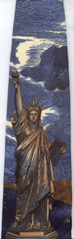 New York skyline Statue Of Liberty American city street map suburbia urban necktie Tie