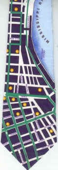 Memphis American city street map suburbia urban necktie Tie