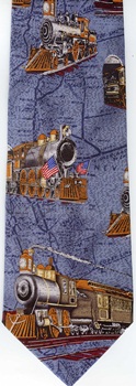 The Old Route Circa 1900 Americana Series Neckties, railroad steam engine locomotive transportation Tie necktie