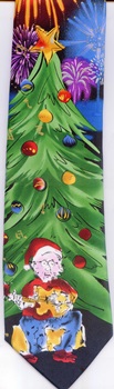 Jerry Garcia as Santa Claus Christmas tree Grateful Dead Music Musician deadhead tie NECKTIES